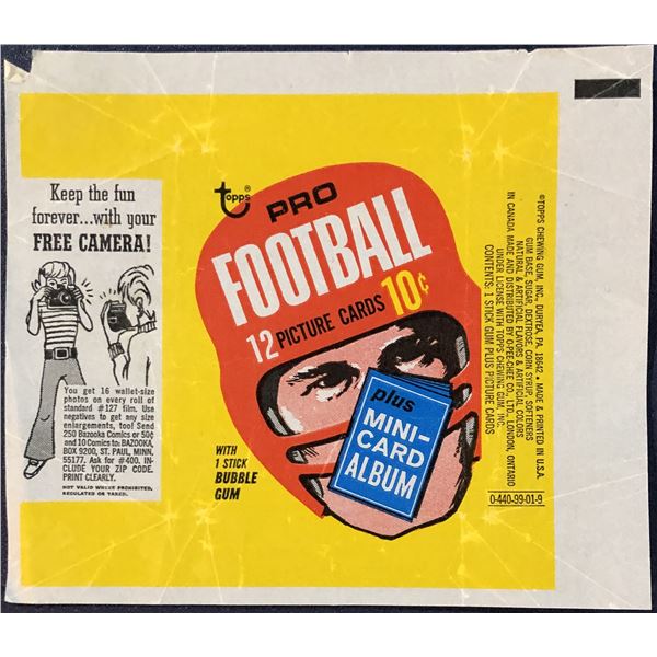 1969 TOPPS NFL WRAPPER