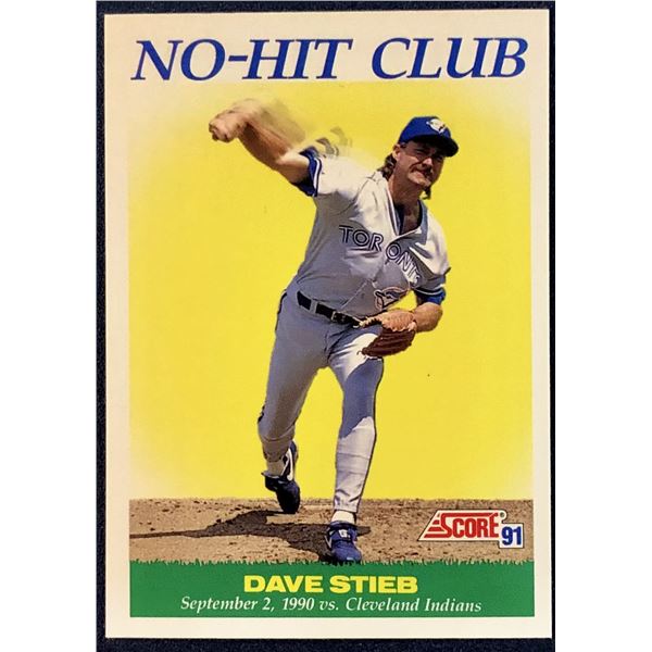1991 SCORE DAVE STIEB NO HITTER
