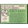 Image 2 : 1978 TOPPS RICK KANE ROOKIE CARD