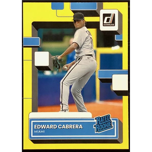 2022 DONRUSS YELLOW SPLASH EDWARD CABRERA ROOKIE CARD