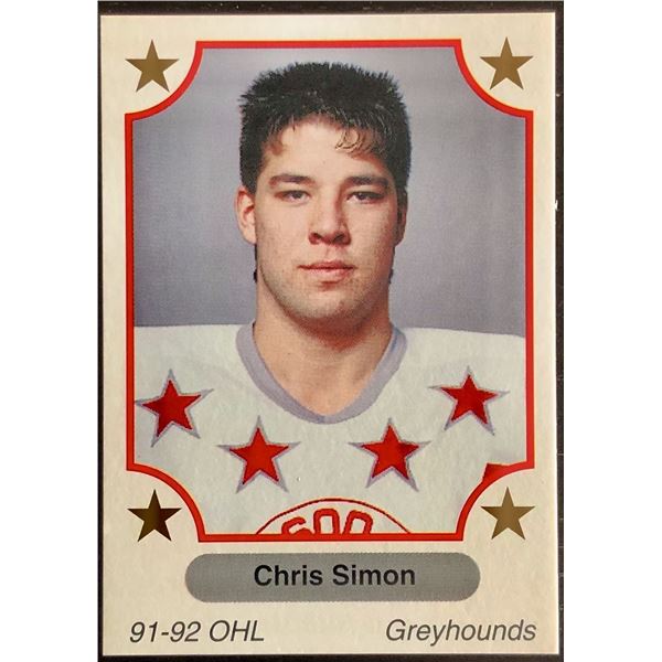 1991-92 JUNIOR HOCKEY CARD - CHRIS SIMON