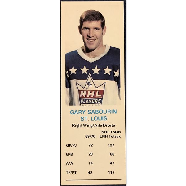 1970-71 DAD'S COOKIES GARY SABOURIN