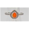 Image 1 : #08-NATURAL ORANG OPAL & CZ RING SIZE 6.75