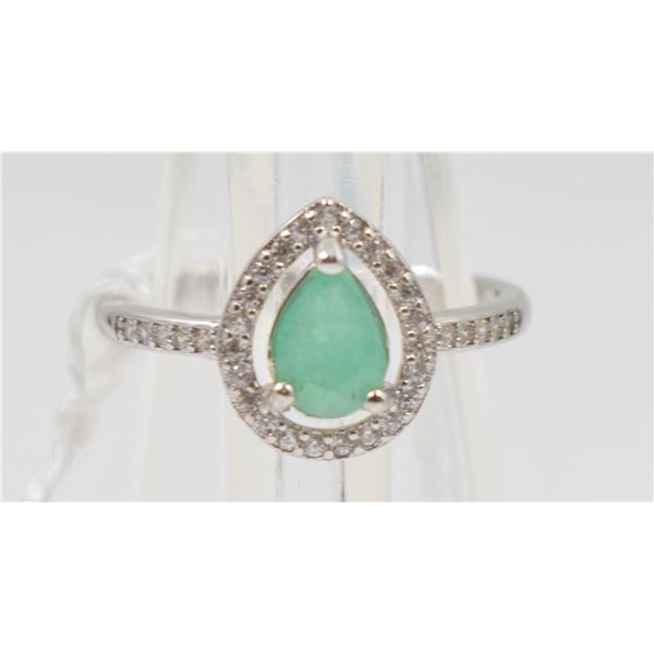 #10-NATURAL EMERALD & ZC RING SIZE  5.75