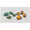 Image 1 : #18-NATURAL EMERALD & TIGER EYE GEMSTONES 68.15 CT