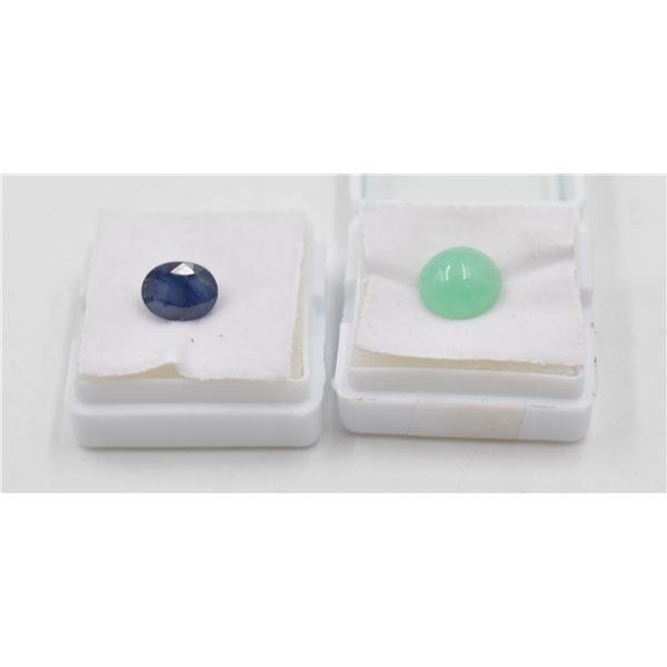 #67- NATURAL SAPPHIRE 2.70CT & CHRYSOPRAS 4.50CT