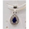 Image 1 : #112-NATURAL BLUE SAPPHIRE & ZIRCON PENDANT