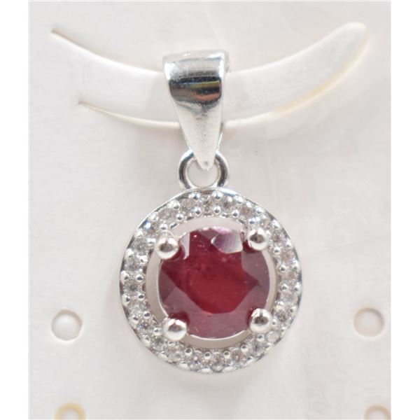 #127- NATURAL RED RUBY & ZC PENDANT