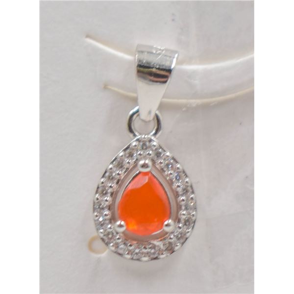 #131-NATURAL ORANG OPAL & ZIRCON PENDANT