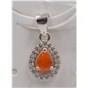 Image 1 : #130-NATURAL ORANG OPAL & ZIRCON PENDANT