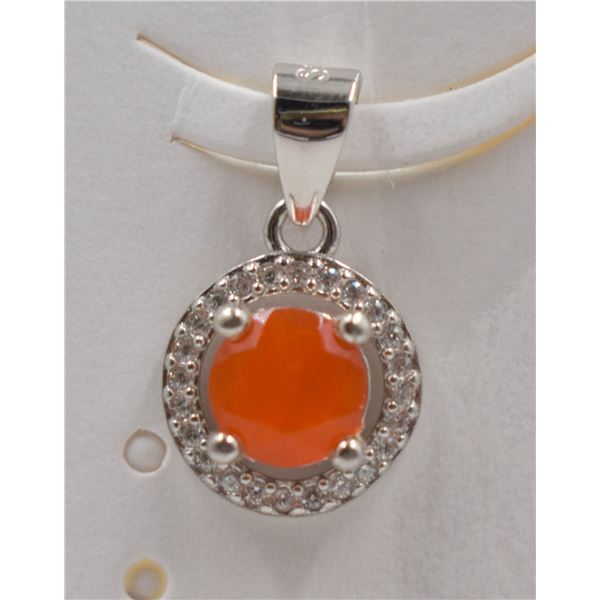 #137-NATURAL ORANG OPAL & ZIRCON PENDANT