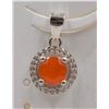 Image 1 : #137-NATURAL ORANG OPAL & ZIRCON PENDANT