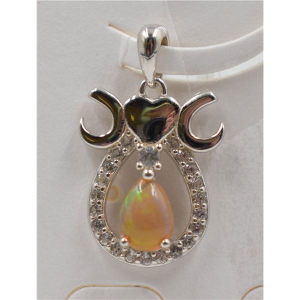 #147- NATURAL MULTI-COLOUR  OPAL & ZC PENDANT