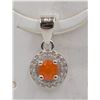 Image 1 : #138-NATURAL ORANG OPAL & ZIRCON PENDANT