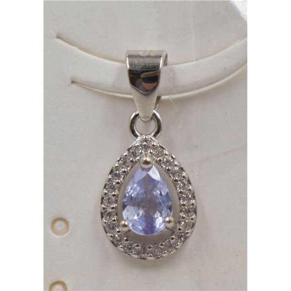 #141-NATURAL TANZANITE  & ZIRCON PENDANT