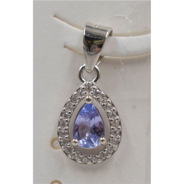 #142-NATURAL TANZANITE  & ZIRCON PENDANT