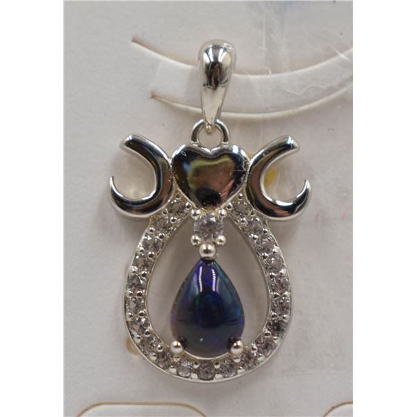 #152- NATURAL MULTI-COLOUR  OPAL & ZC PENDANT