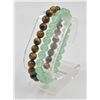 Image 1 : #153- NATURAL AVENTURINE & TIGER EYE BEAD BRACELET