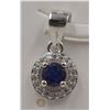 Image 1 : #105-NATURAL BLUE SAPPHIRE & ZIRCON PENDANT