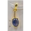 Image 1 : #111-NATURAL BLUE SAPPHIRE & ZIRCON PENDANT