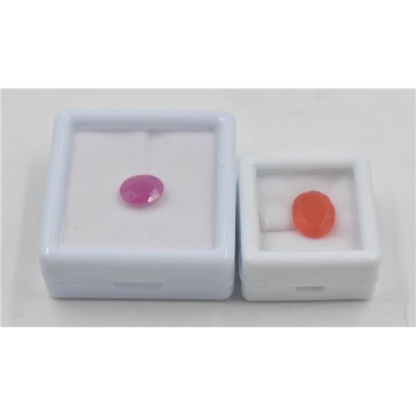 #306- NATURAL CAMELIAN 4.50CT & RUBY 3.43CT