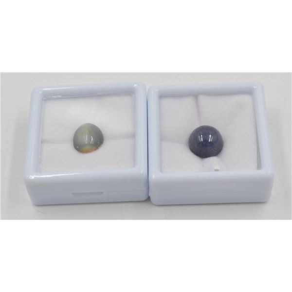 #246-NATURAL  SAPPHIRE 14.50CT & CATE EYE 5.62 CT