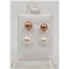 Image 1 : #188-NATURAL AKOYA PEARL STUD EARRINGS 2 PAIRS
