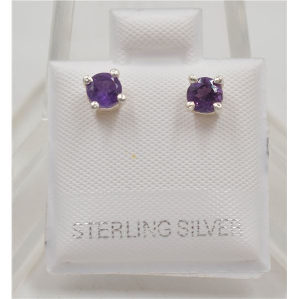 #01-NATURAL AMETHYST STUD EARRINGS