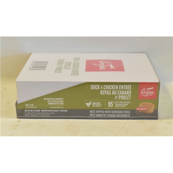 CASE OF 12 CAT FOOD DUCK & CHICKEN 155GRAMS