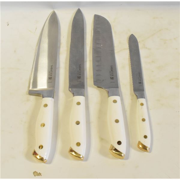SABATIER BRASS RIVET 4PC KNIFE SET