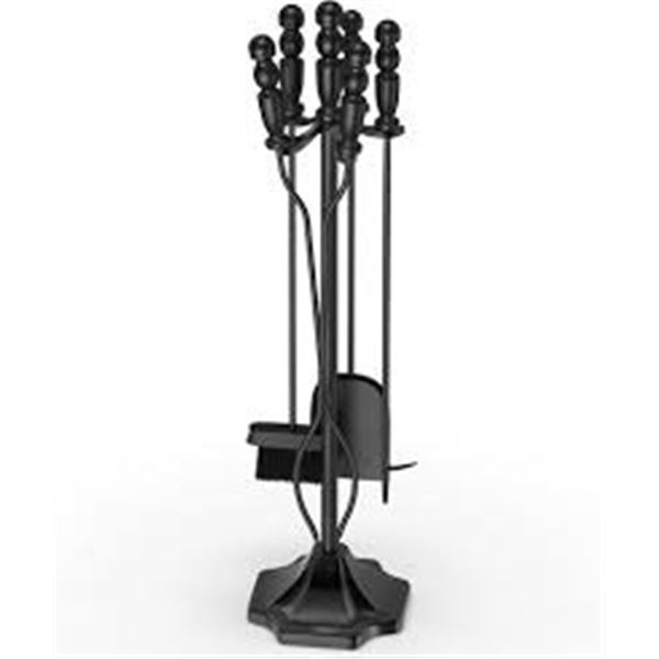 NEW W BOX WB HOME 5PCS IRON FIREPLACE TOOL SET