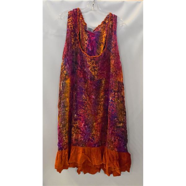 NEW SAMBAR LARGE ORANGE PURPLE COLORFUL DRESS