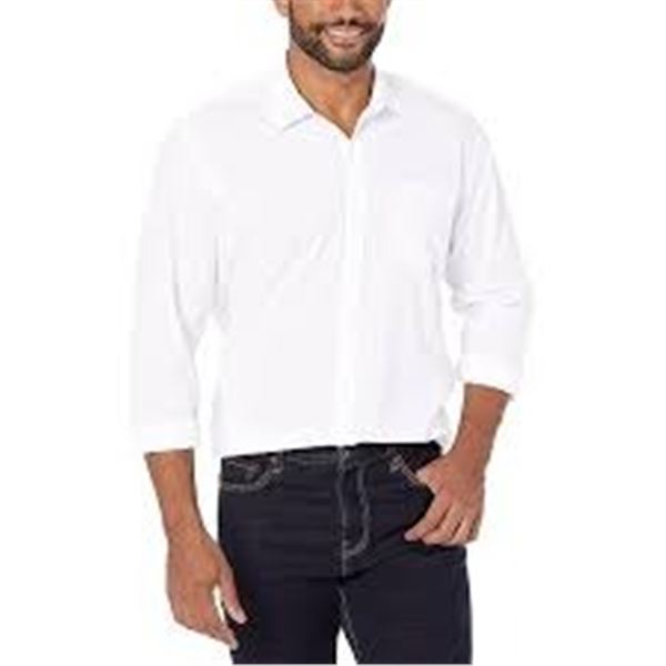 NEW AMAZON ESSENTIALS SMALL WHITE DRESS SHIRT