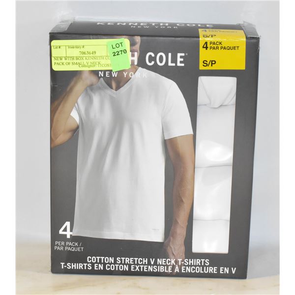 NEW WITH BOX KENNETH COLE 4 PACK OF SMALL V NECK