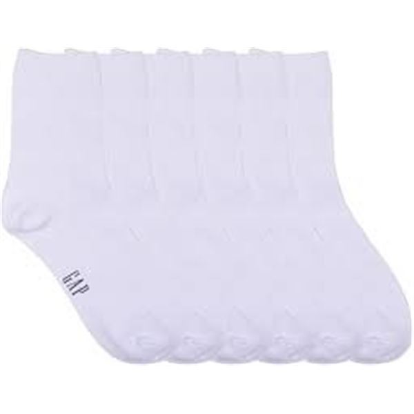 NEW GAP CREW SOCK WHITE WOMENS 10 PAIRS SIZE 4-10