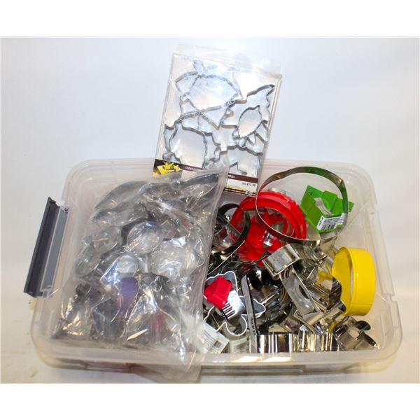 LARGE LOT OF MOSTLY NEW COOKIE CUTTERS.