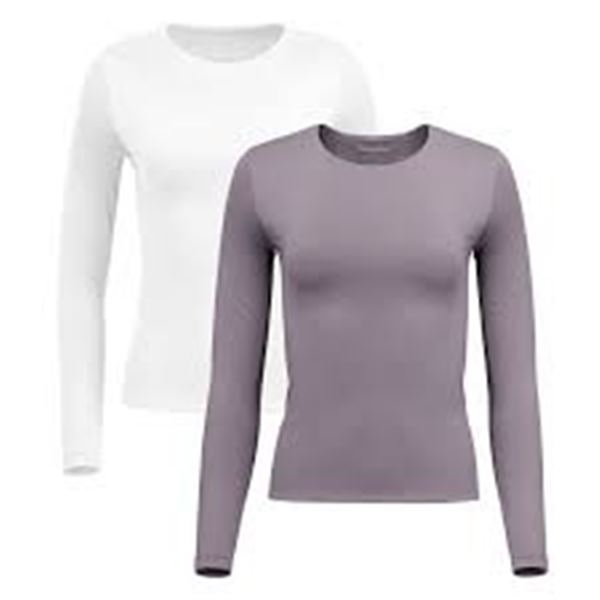 NEW 2PK FRANK & OAK WOMENS CONTOUR LONG SLEEVE TEE