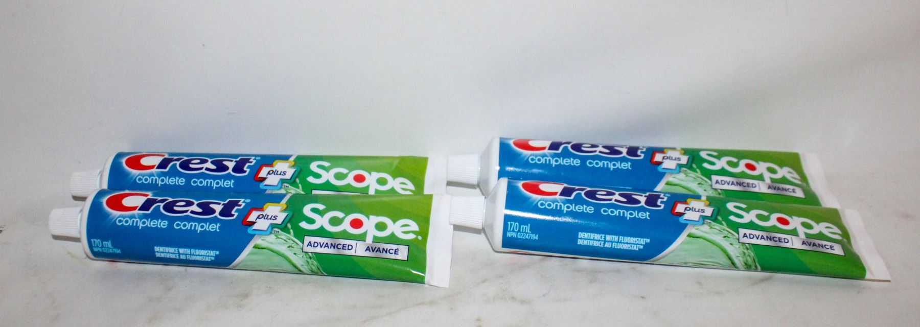 Toothpaste Scope Rectangular Prism REPACKED 4 X 170ML CREST SCOPE COMPLETE TOOTHPASTE