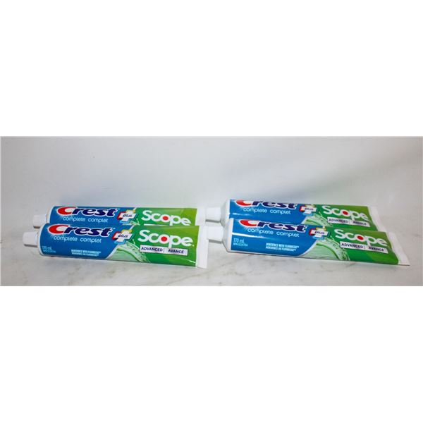 REPACKED 4 X 170ML CREST SCOPE COMPLETE TOOTHPASTE