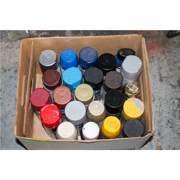 BOX OF 24 SPRAY PAINT CANS