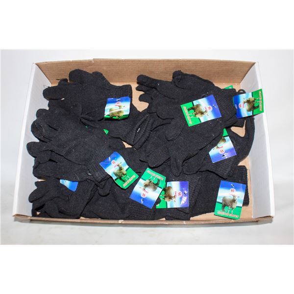 12 NEW PAIRS OF BLACK COTTON GLOVES