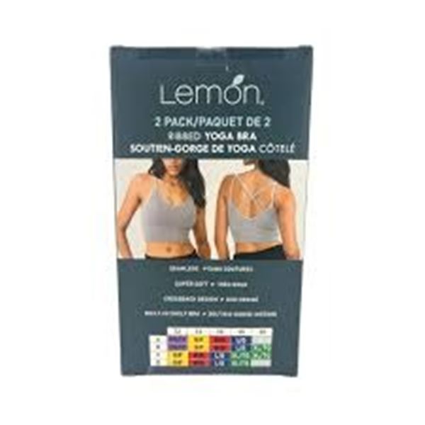NEW W BOX 2PK LEMON RIBBED TOGA BRA LARGE