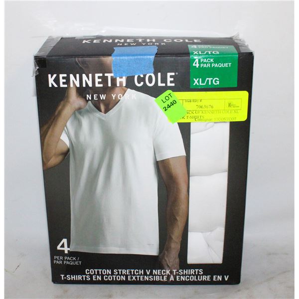 NEW 4 PACK OF KENNETH COLE XL V-NECK T-SHIRTS