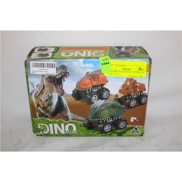 NEW 8PK DINO RACING DINOSAUR CAR TOYS