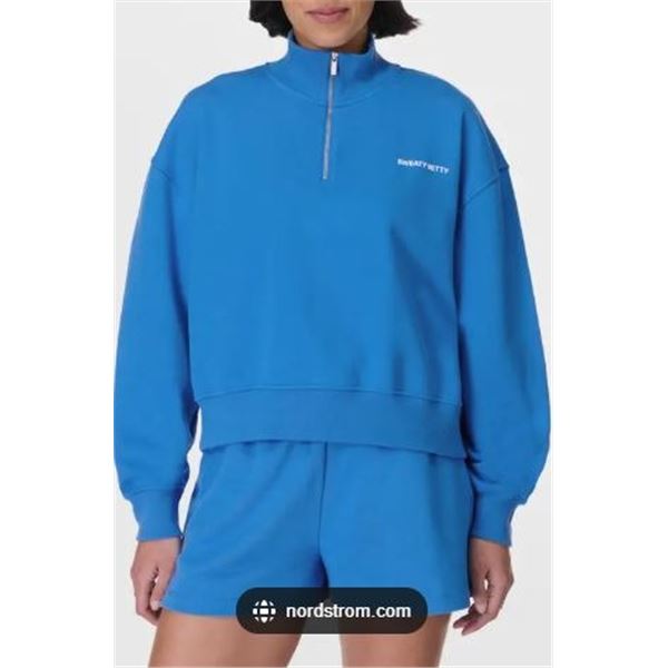NEW SWEATY BETTY REVIVE CROP HALF ZIP SWEATSHIRT