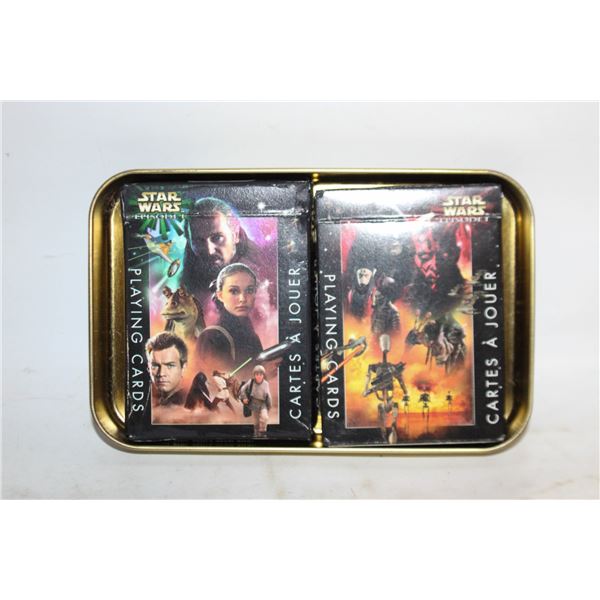 STAR WARS CARD COLLECTOR TIN 2 DECKS SEALED