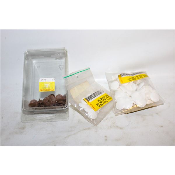 LOT OF ASSORTED SCREW COVERS