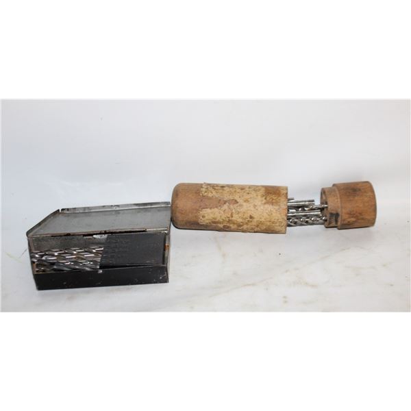 2 VINTAGE DRILL BIT SETS ONE AUGER SET AND