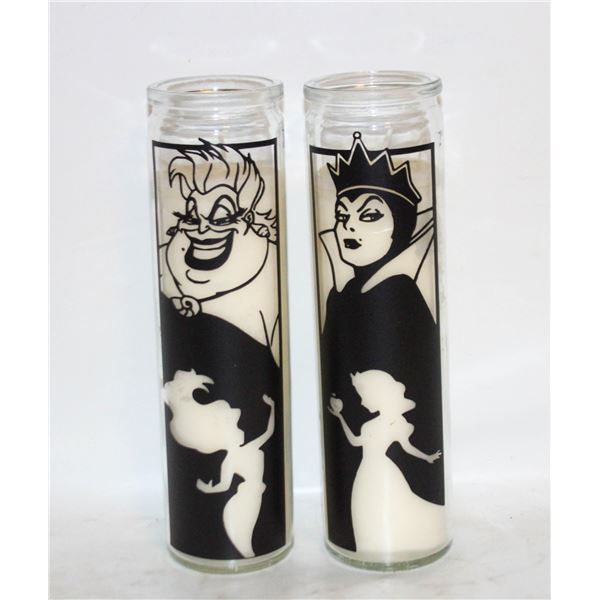 2 DISNEY VILLAINS CANDLES WICKED WITCH