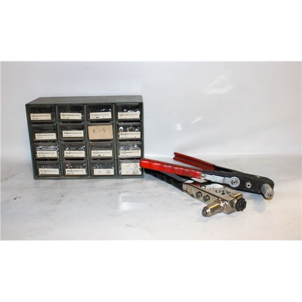 RIVET SET WITH CASE OF ASSORTED RIVETS +